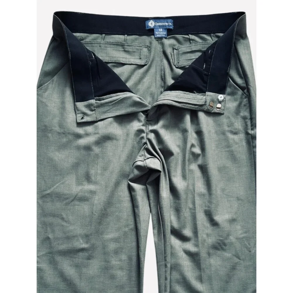 Democracy Ab Solution Women Pant 12 Olive Green Stretch Dress Slacks Lightweight - Picture 6 of 12
